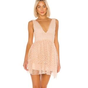 MAJORELLE Women's Tafeta V-Neck Dora Mini Dress, Blush, Size XXS, EUC